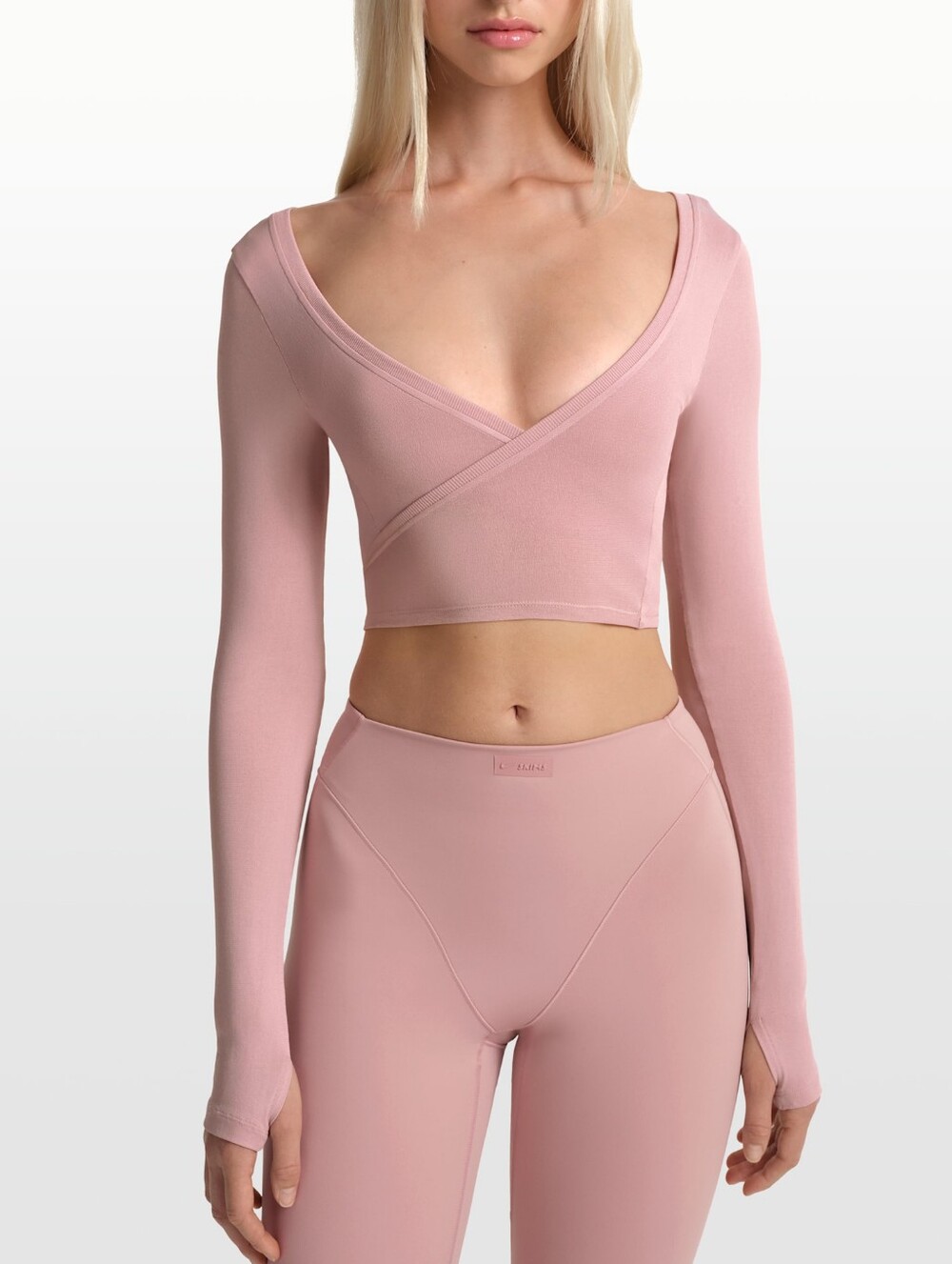 Nike Skims Stretch Knit Long Sleeve Wrap Top LS-LSL-10088W Himalayan Size XS